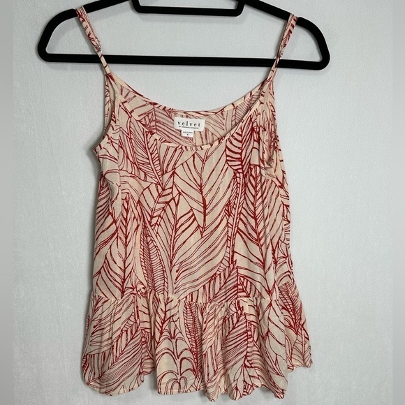 Velvet by Graham and Spencer Madelyn Sheer Printed Gauze Ruffle Tank - small - Picture 2 of 5